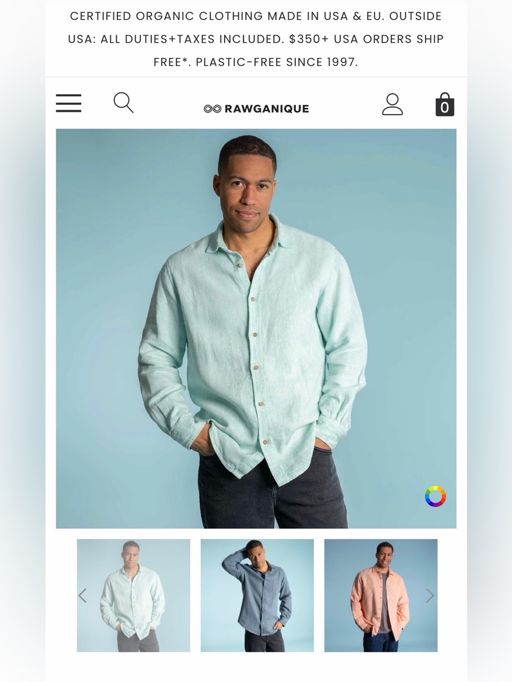 Rawganique shirt 100% Organic Hemp 10oz Long-Sleeve Shirt